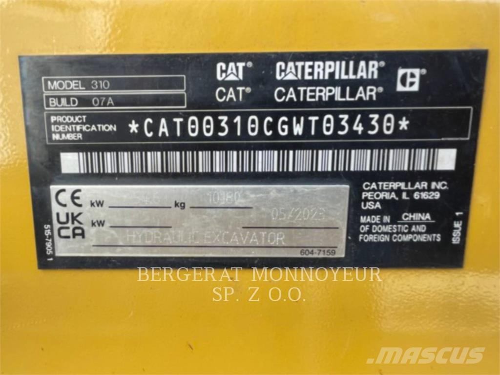 CAT 310-07 Rupsgraafmachines
