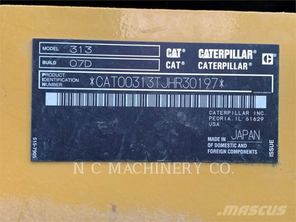 CAT 313 Gravemaskiner på larvebånd