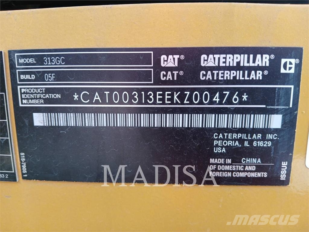 CAT 313-05GC Excavadoras sobre orugas
