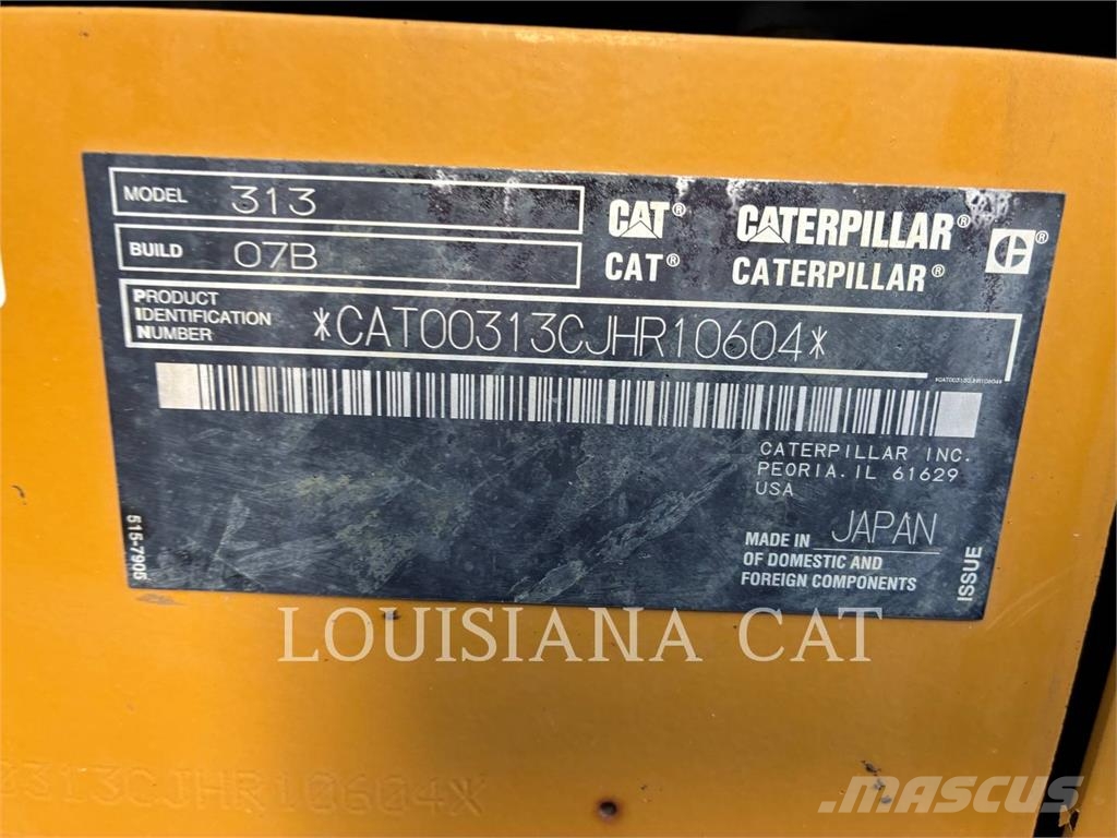 CAT 313-07 Kāpurķēžu ekskavatori