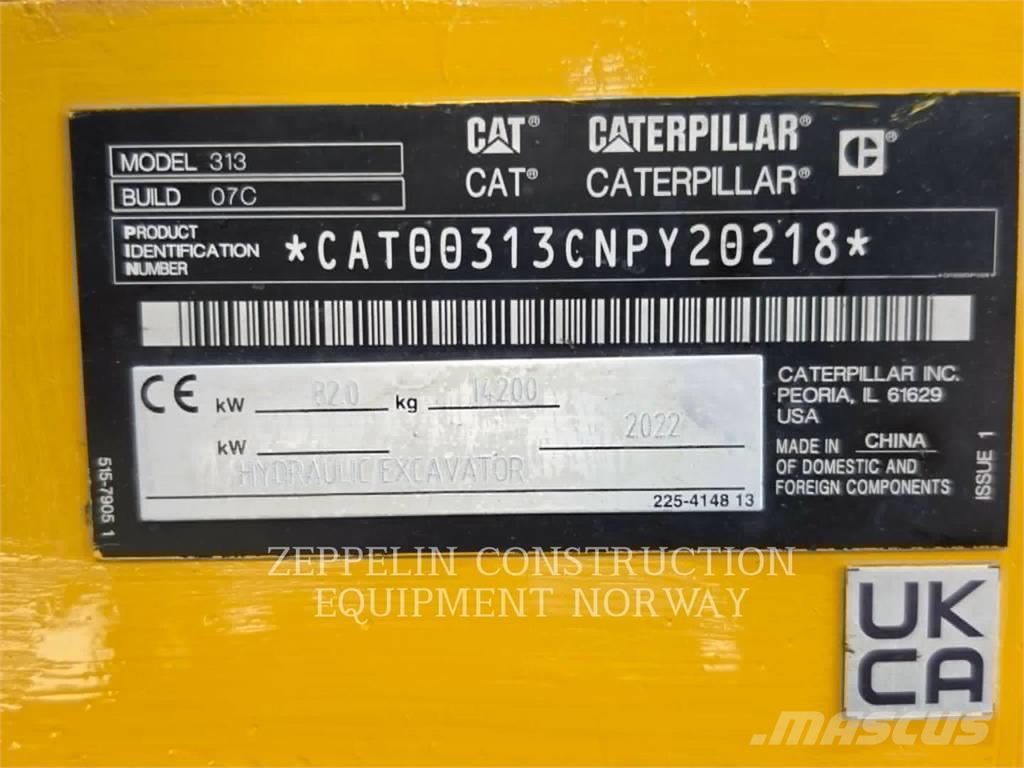 CAT 313-07 Roomikekskavaatorid