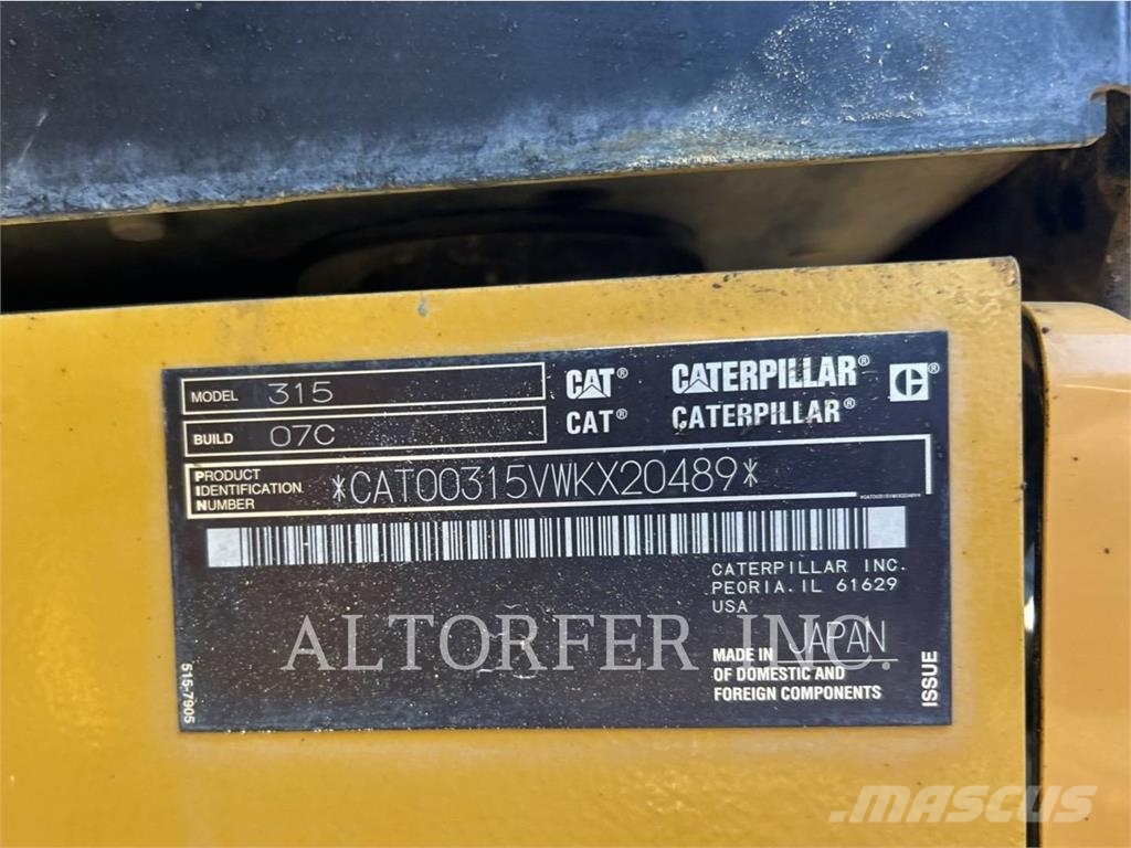 CAT 315-07 Gravemaskiner på larvebånd