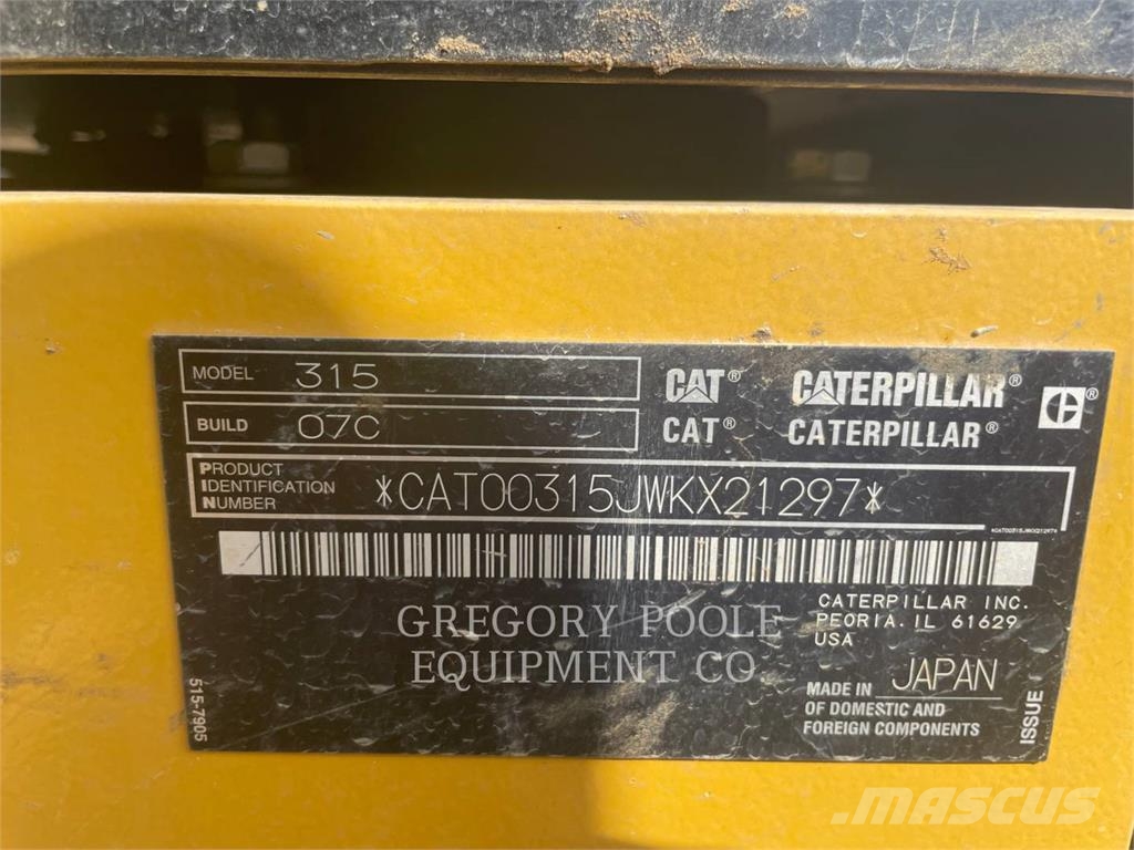 CAT 315-07 حفارات زحافة