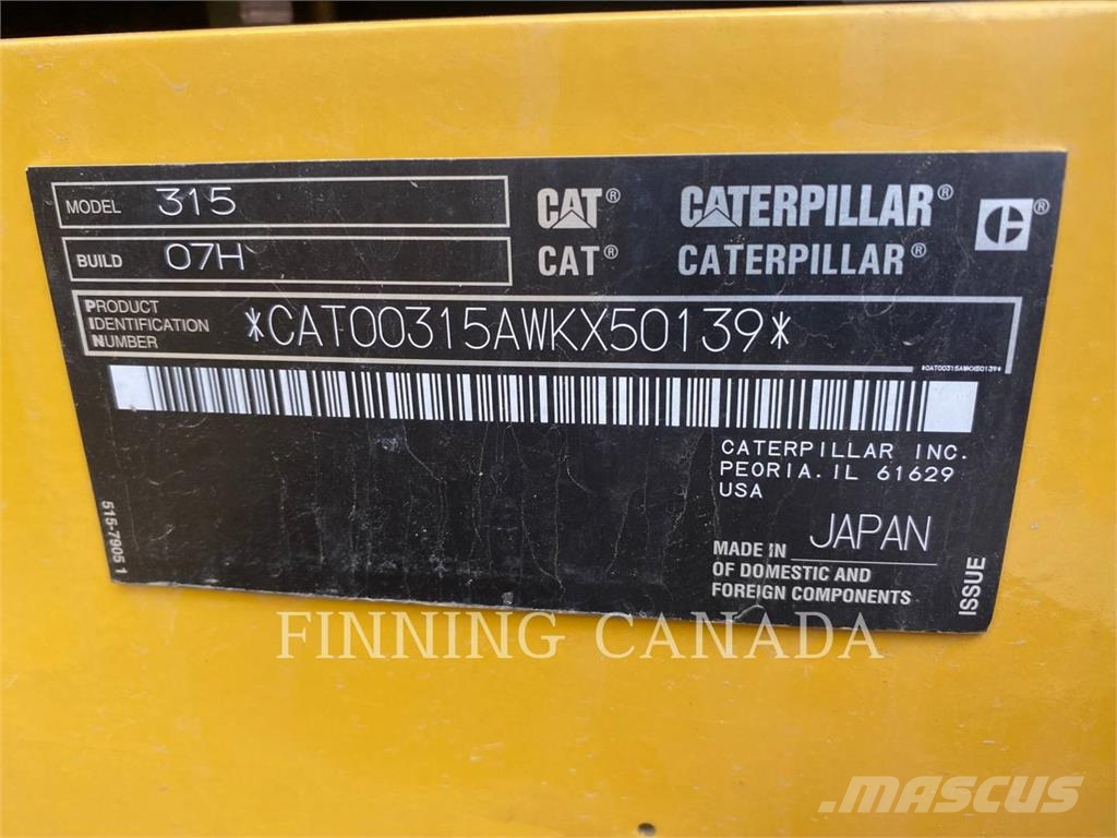 CAT 315-07 Gravemaskiner på larvebånd