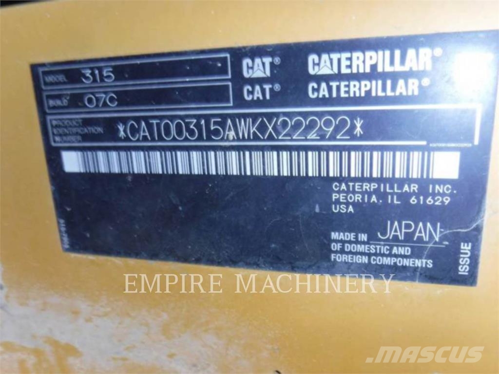 CAT 315-07P T8 Gravemaskiner på larvebånd