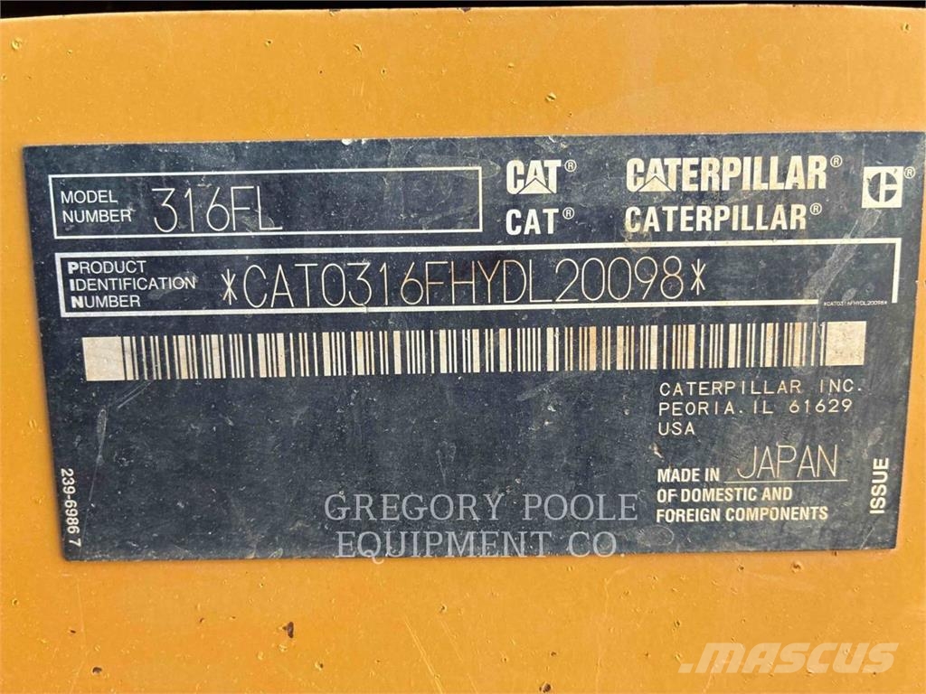 CAT 316FL حفارات زحافة
