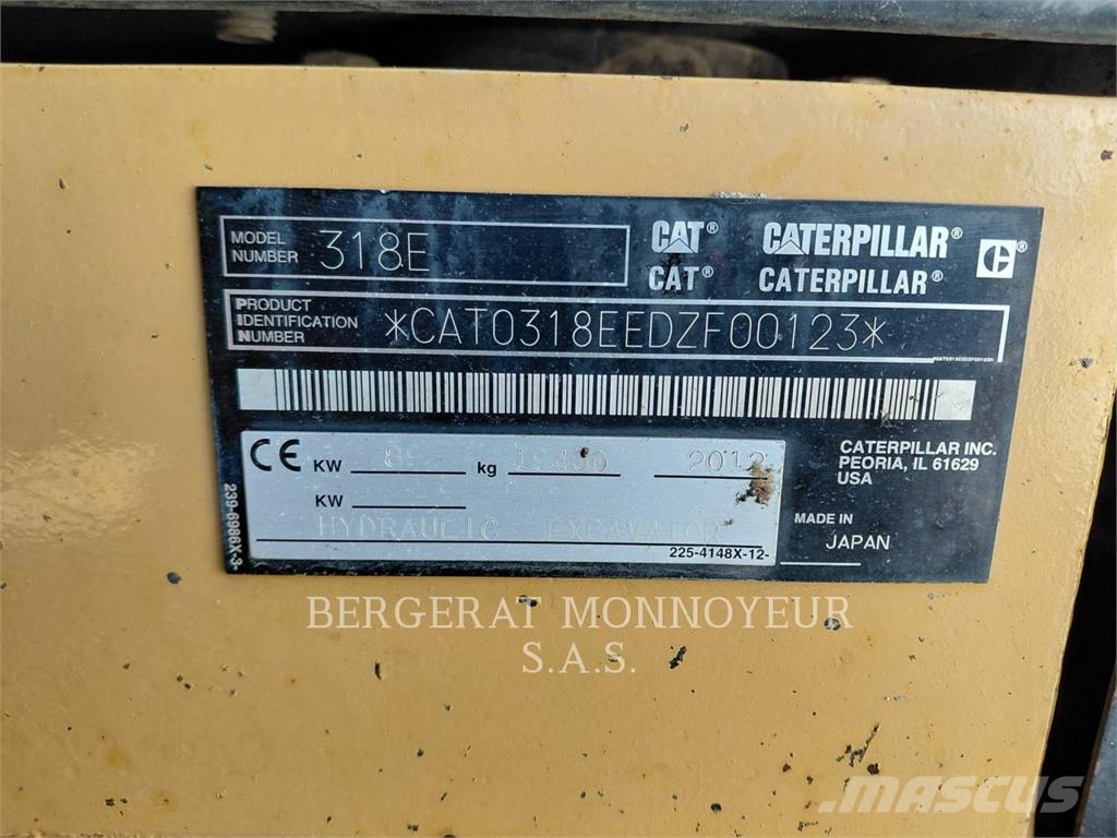 CAT 318E Pelle sur chenilles