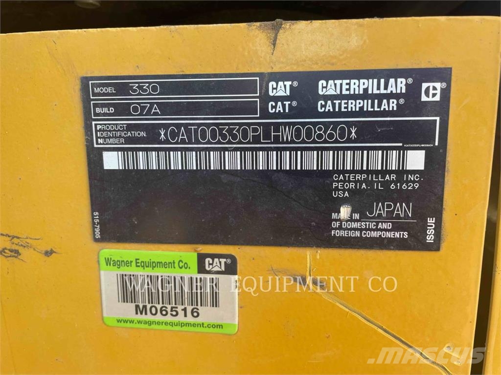 CAT 330-07 Pásové rýpadlá