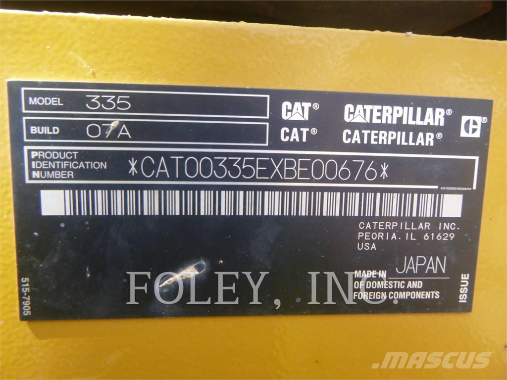 CAT 335-07 Bagri goseničarji