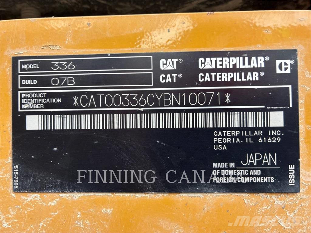 CAT 336-07 Vikšriniai ekskavatoriai