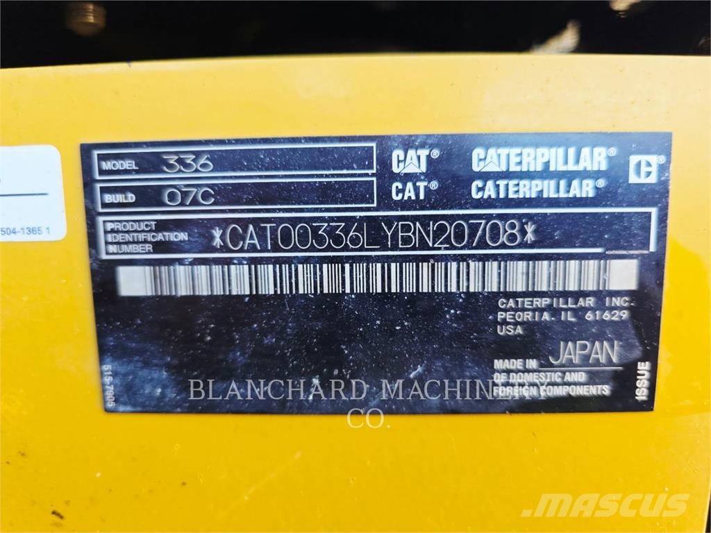 CAT 336-07 Koparki gąsienicowe