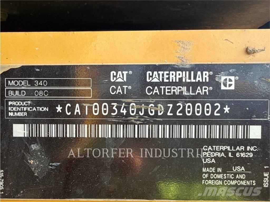 CAT 340-08 Gravemaskiner på larvebånd