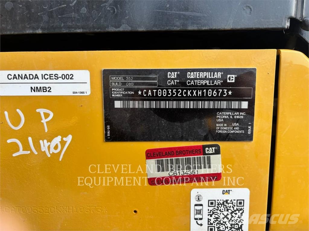 CAT 352-08FG Rupsgraafmachines