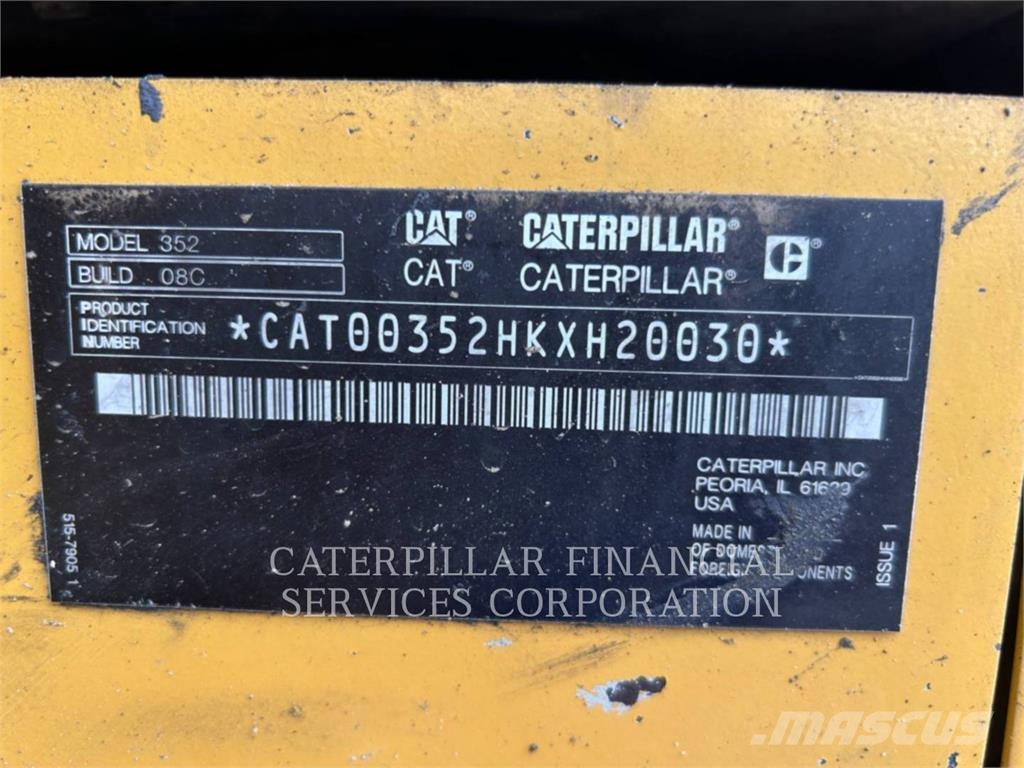 CAT 352-08FG Kāpurķēžu ekskavatori