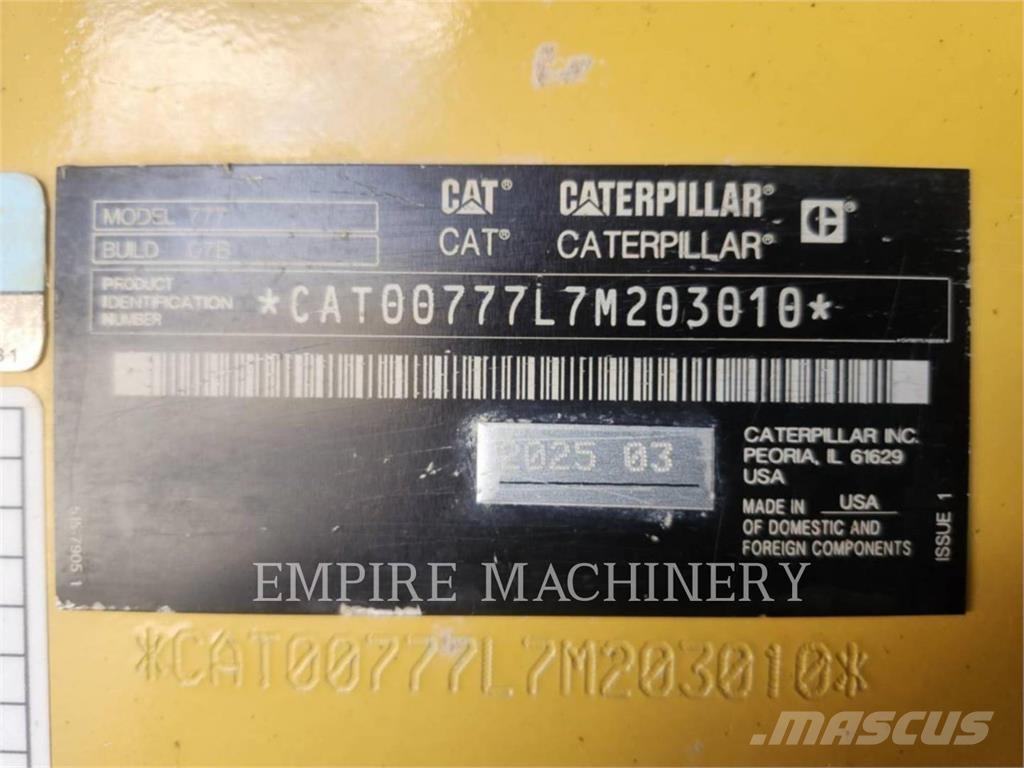 CAT 777-07 Dumper - Knickgelenk