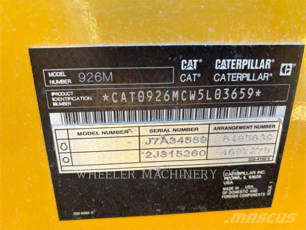 CAT 926M QC 3V Naudoti ratiniai krautuvai