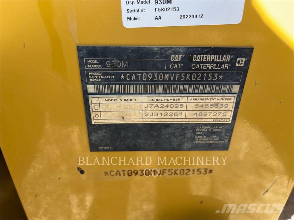 CAT 930M Gumikerekes homlokrakodók