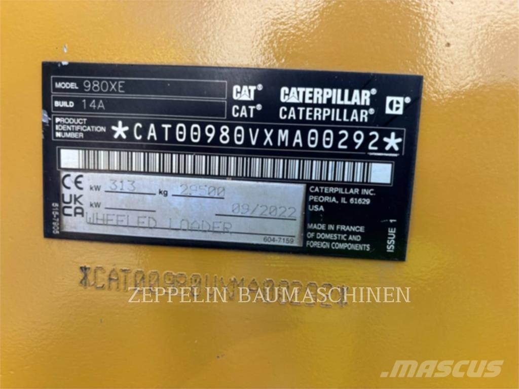 CAT 980XE Iekrāvēji uz riteņiem