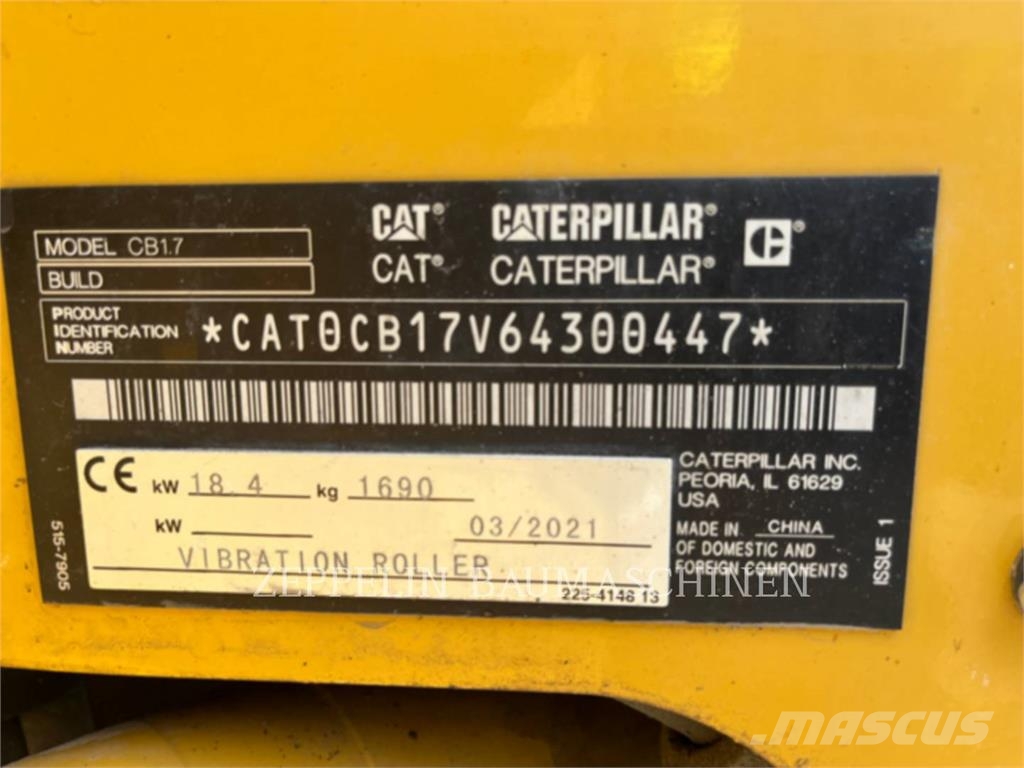 CAT CB1.7 토양 다짐기