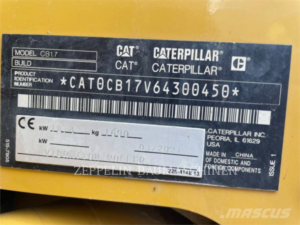 CAT CB1.7 Kompaktorji tal