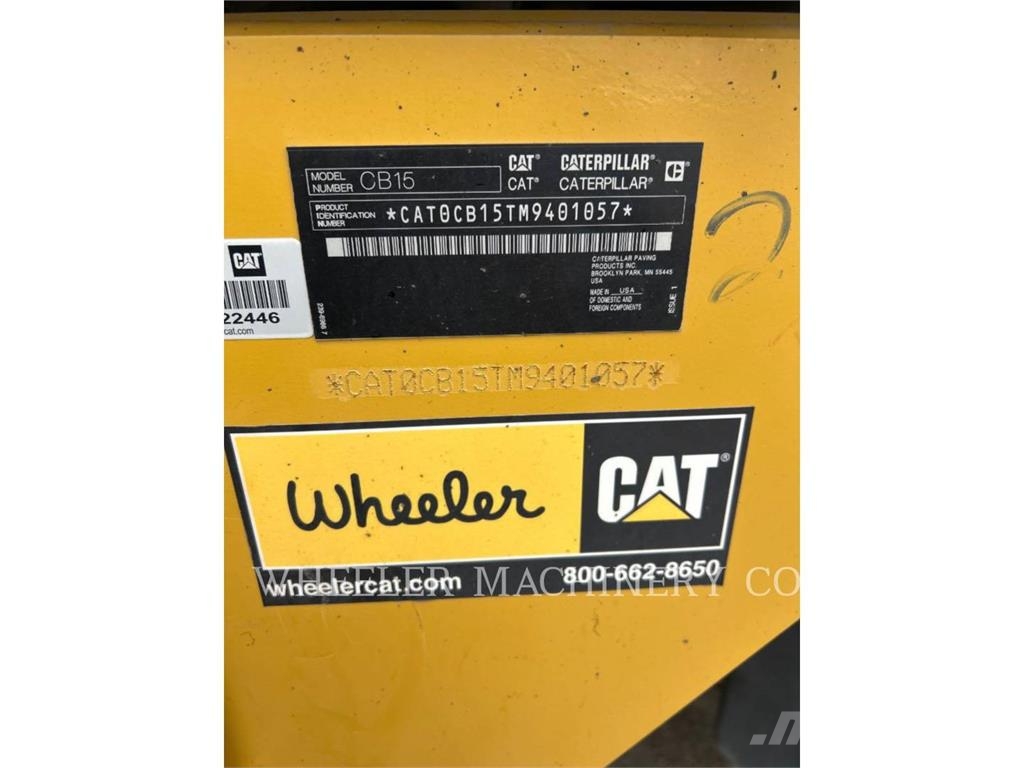 CAT CB15 CW VV Οδοστρωτήρες διπλού κυλίνδρου