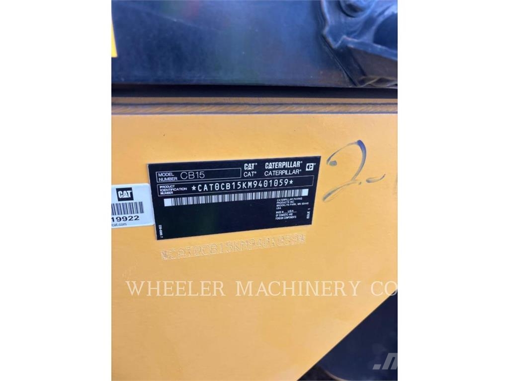 CAT CB15 CW VV Οδοστρωτήρες διπλού κυλίνδρου