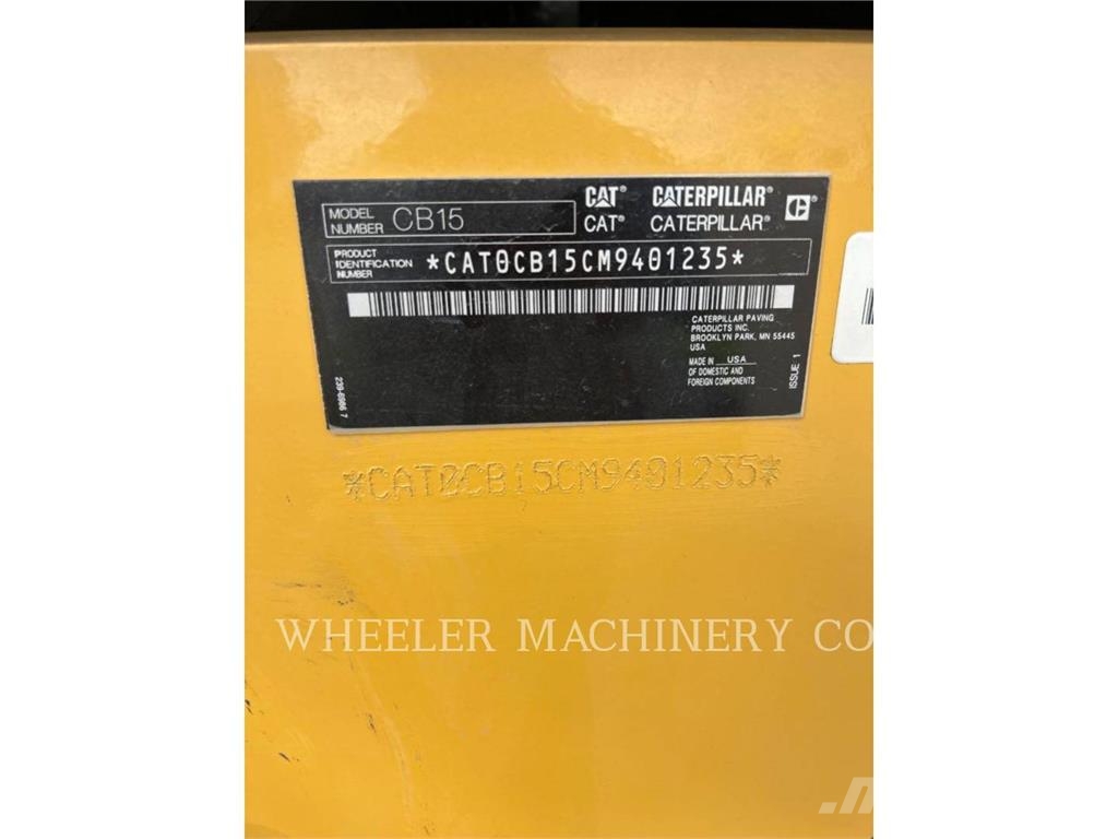 CAT CB15 CW VV Οδοστρωτήρες διπλού κυλίνδρου