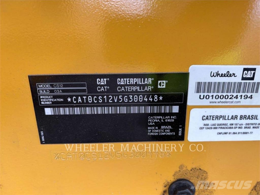 CAT CS12 Οδοστρωτήρες μονού κυλίνδρου