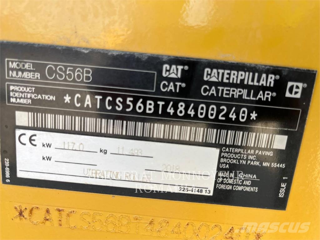 CAT CS56B Οδοστρωτήρες μονού κυλίνδρου
