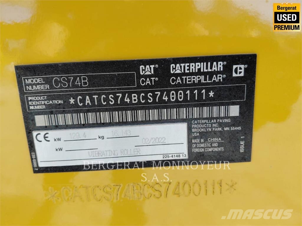 CAT CS74B 4F Compacteur de sol