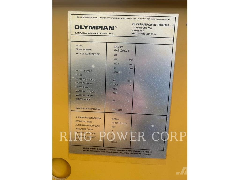 CAT D150P1 Dieselgeneratorer