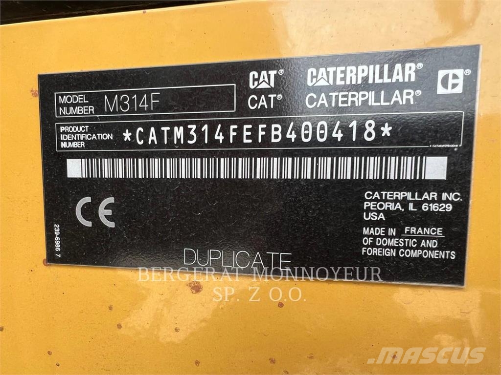 CAT M314F Колёсные экскаваторы
