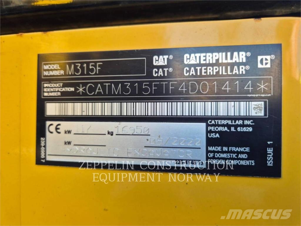 CAT M315F Wheeled excavators