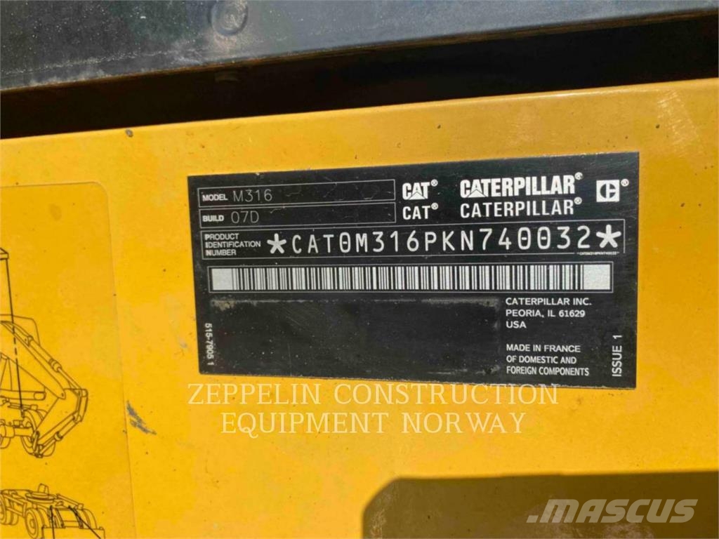 CAT M316-07 旋轉式挖土機/掘鑿機/挖掘機