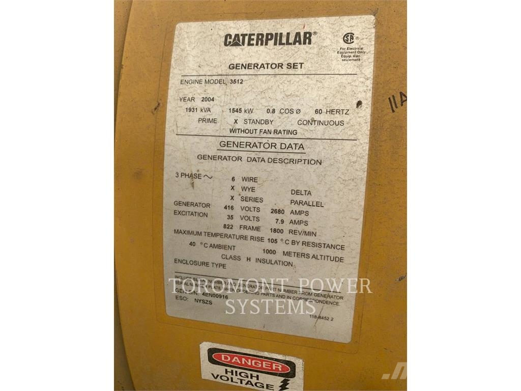 CAT SR4B-3512B-1500KW-4160V Citas sastāvdaļas