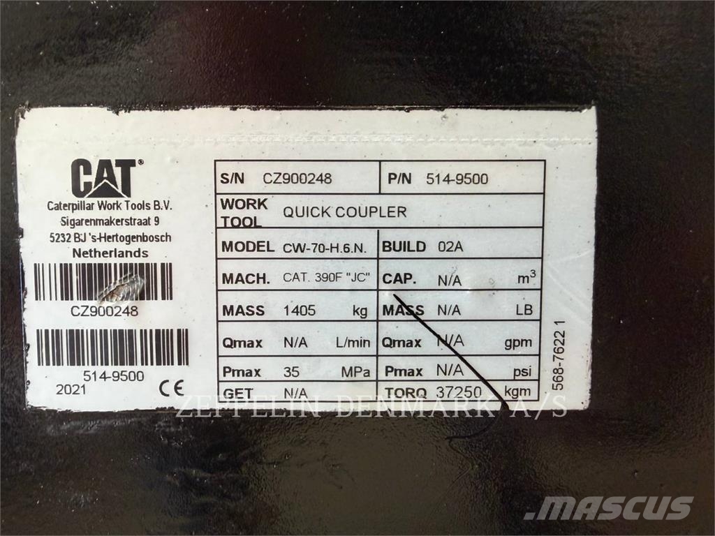 CAT WORK TOOLS (SERIALIZED) QUICK COUPLER CW-70-H.6.N Rupsgraafmachines