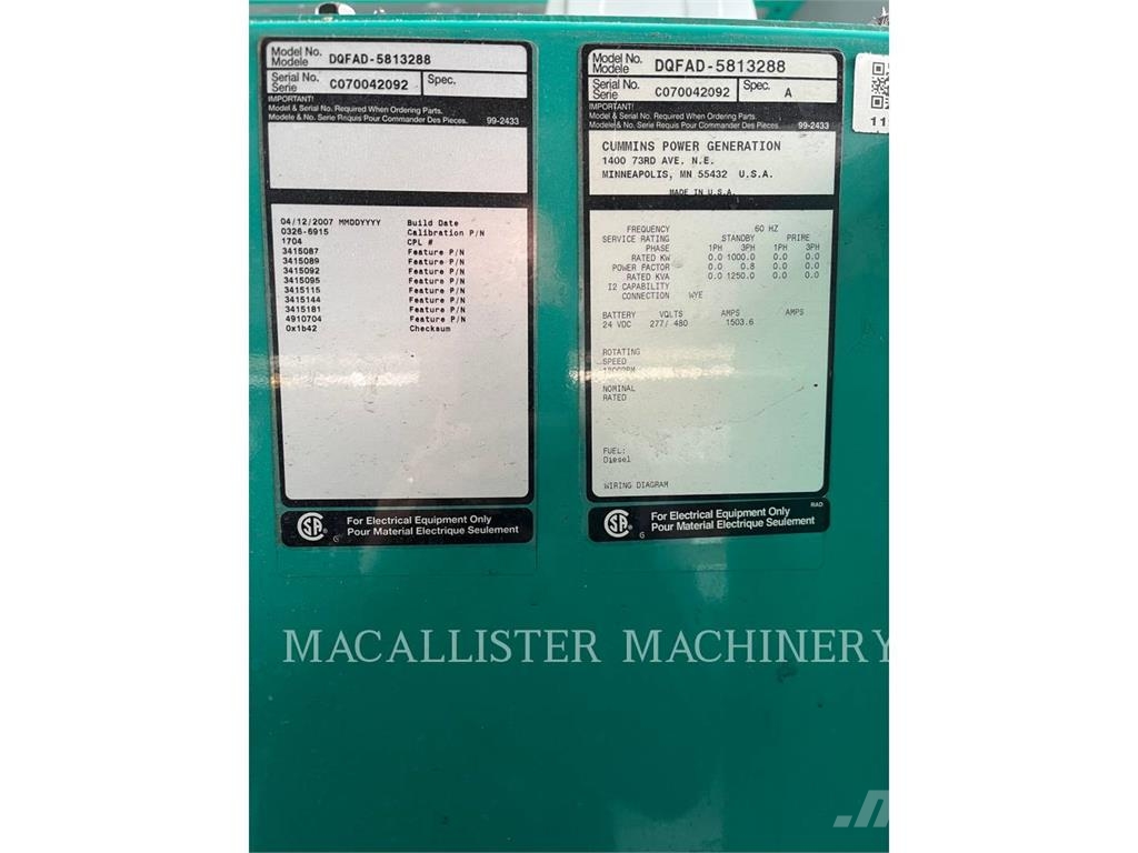 Cummins DQFAD Diesel Generators