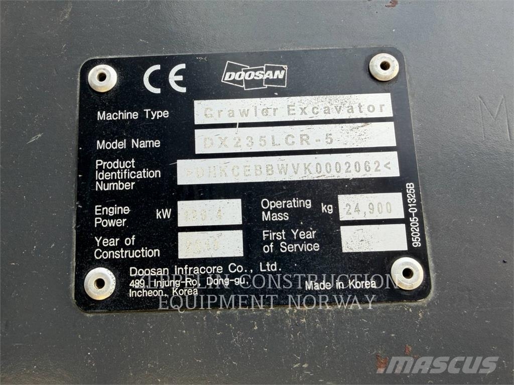 Doosan DX235LCR Εκσκαφείς με ερπύστριες