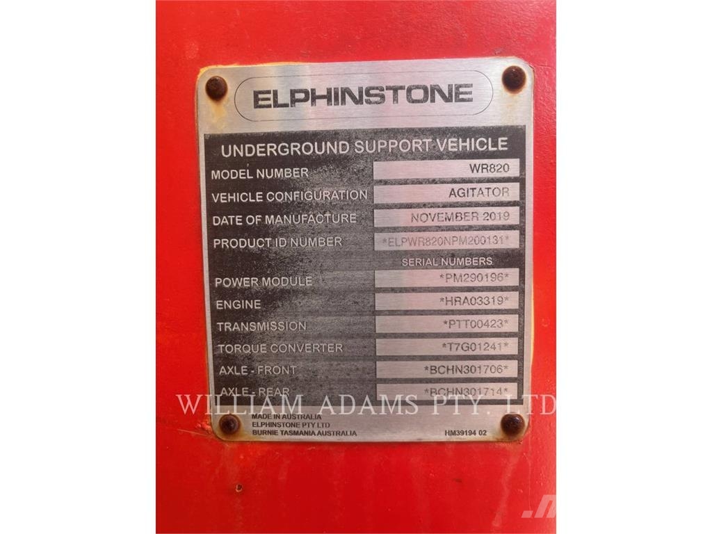 Elphinstone WR820 AGITATOR Kita požeminė įranga