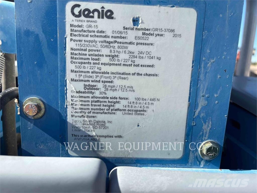 Genie GR15 Articulated boom lifts