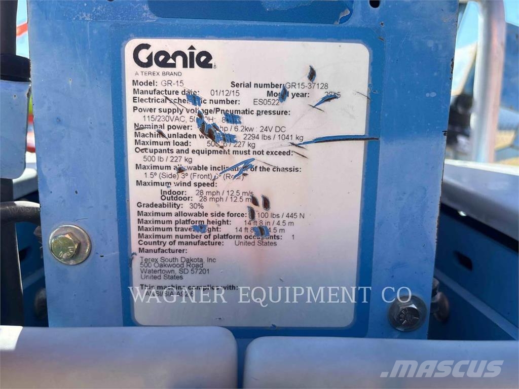 Genie GR15 Šķerveida pacēlāji