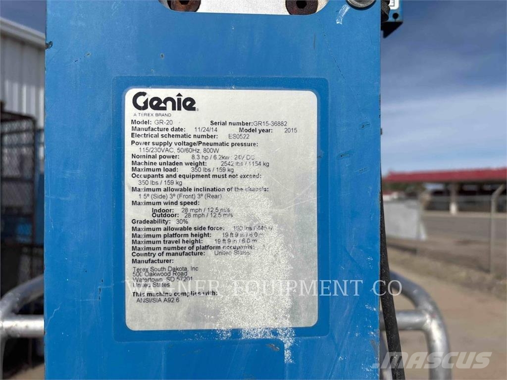 Genie GR20 Plataformas elevatórias articuladas