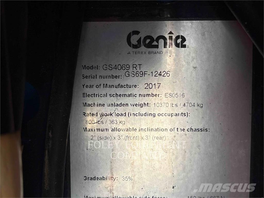 Genie GS4069RTD Plataformas tijera