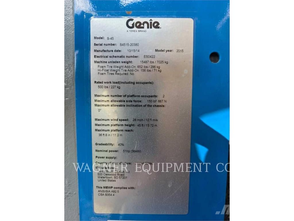 Genie S45 رافعات سلة مفصلية