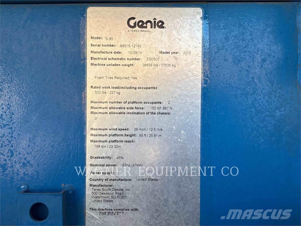 Genie S85RT Plataformas elevatórias articuladas