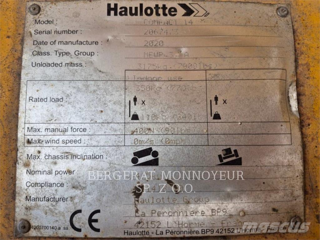 Haulotte COMPACT 14 Saksilavat