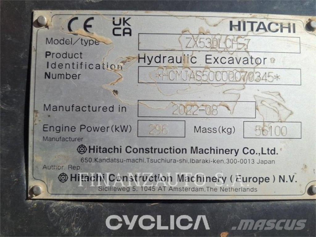Hitachi ZX530 Kāpurķēžu ekskavatori