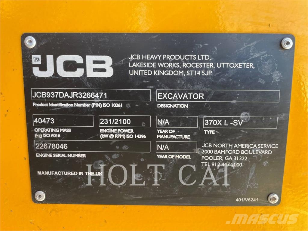 JCB 370X LC Crawler excavators