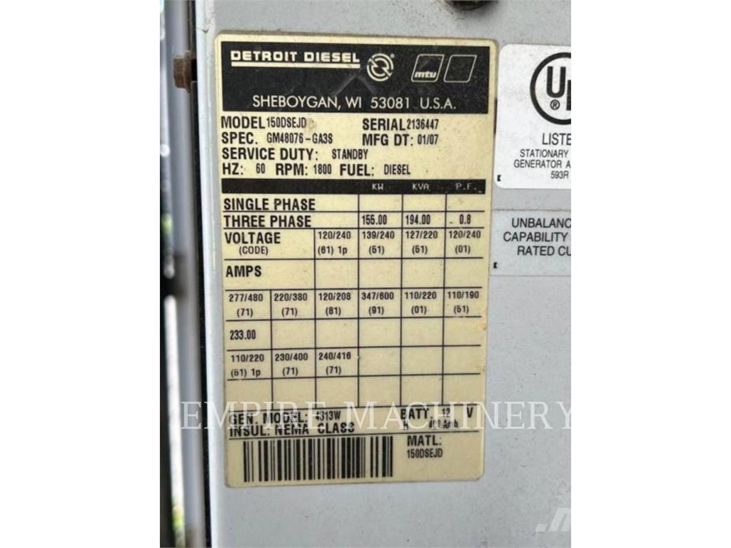 John Deere 150DSEJD مولدات ديزل