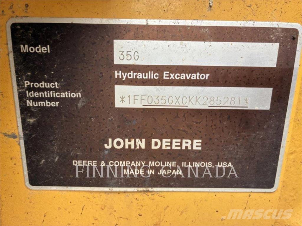 John Deere 35G Гусеничные экскаваторы